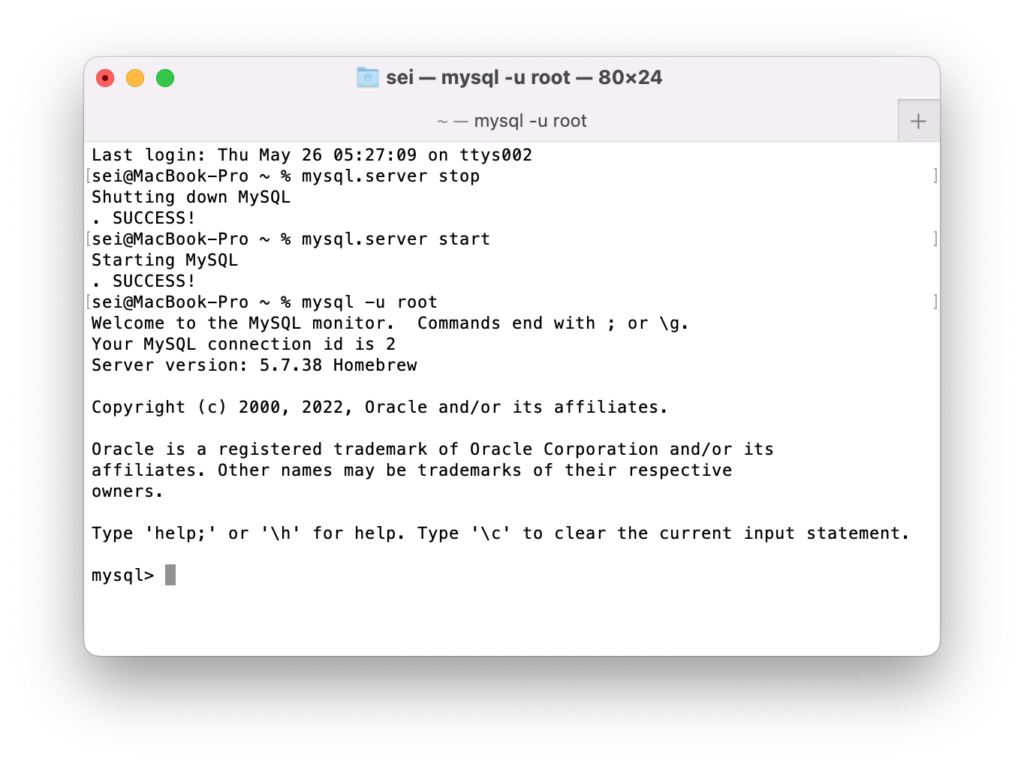 mac mysql