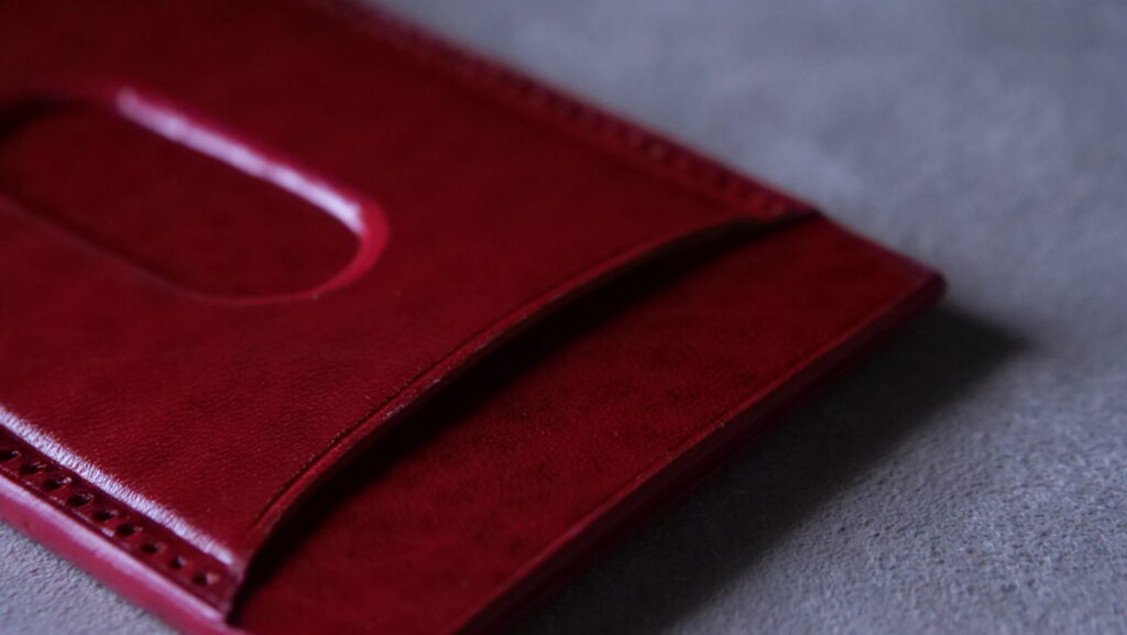 革のパスケース（赤）- 作り方 - パスケース製作途中の写真7