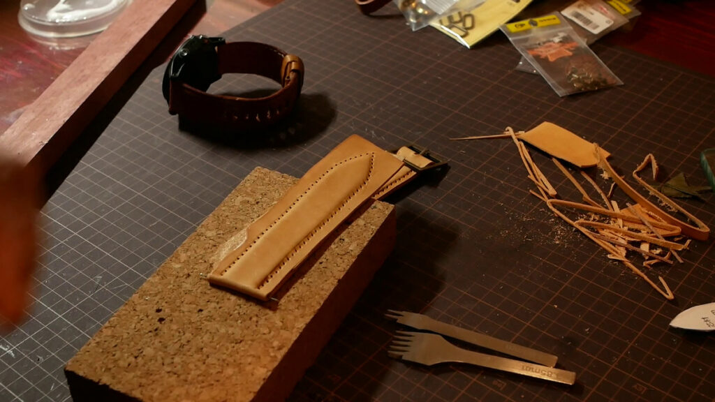 【レザークラフト】腕時計ベルトの作り方-縫い合わせ-3