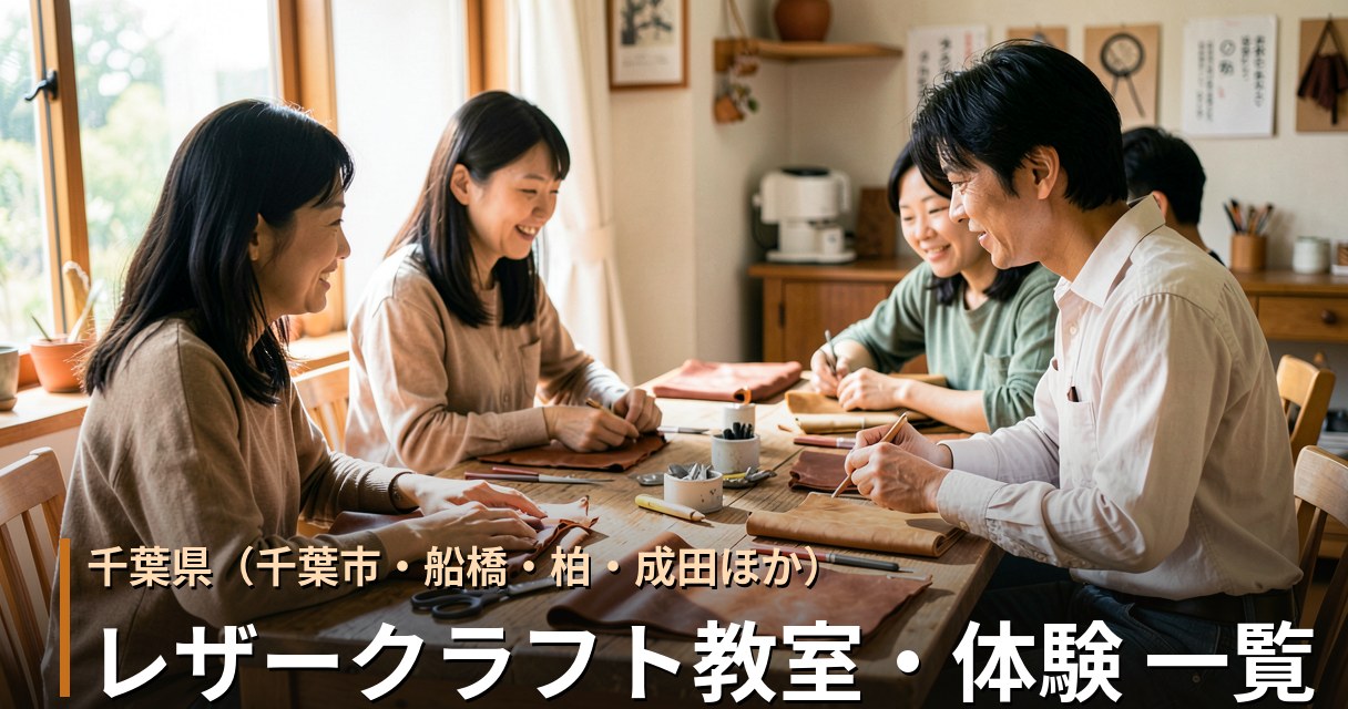 千葉・千葉市・船橋・柏・成田ほかのレザークラフト教室・体験 一覧